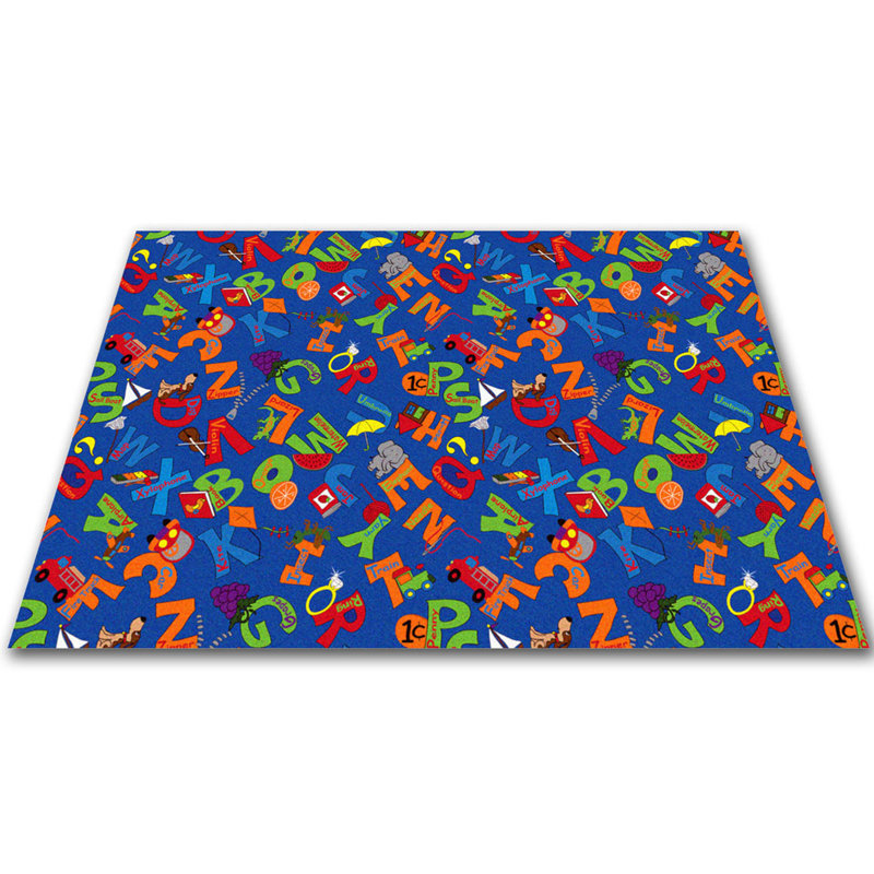 Kid Carpet Handmade Tufted Blue/Orange/Green Rug Wayfair